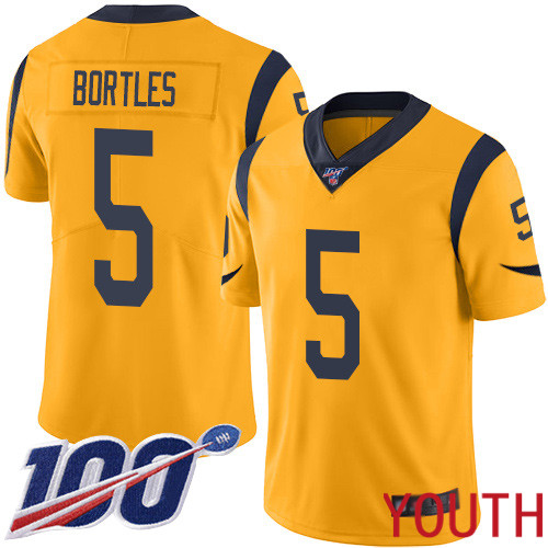 Los Angeles Rams Limited Gold Youth Blake Bortles Jersey NFL Football 5 100th Season Rush Vapor Untouchable